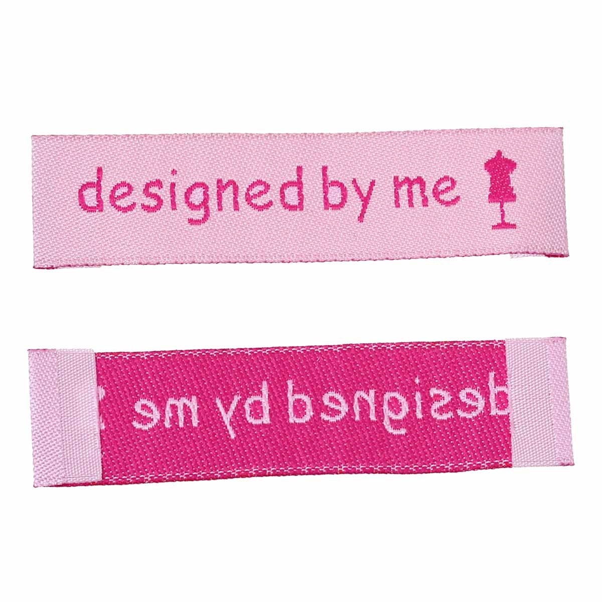 Labels Pink "designed by me" 60mm x 15mm