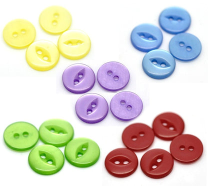 Round Resin 2 Holes Button 11mm (20pcs) BUT-044 Butang (Clearance)