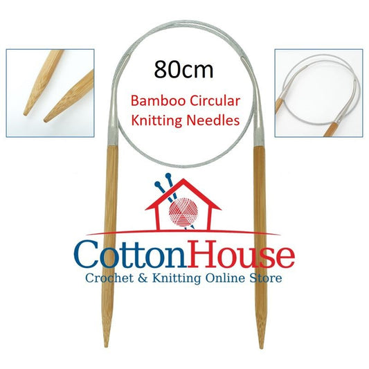 Carbonized Bamboo CN 80cm 2.0mm - 6.0mm Circular Knitting Needles Single Size