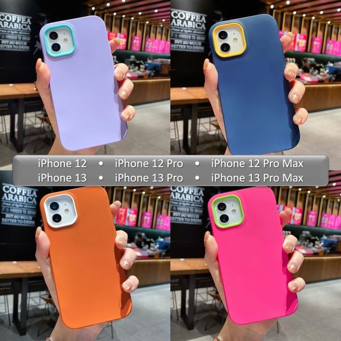 iPhone 12 13 iP12 12Pro 12ProMax iP13 13Pro 13ProMax Silicone Case Casing Cover TPU Protection Shockproof Plain Solid Color