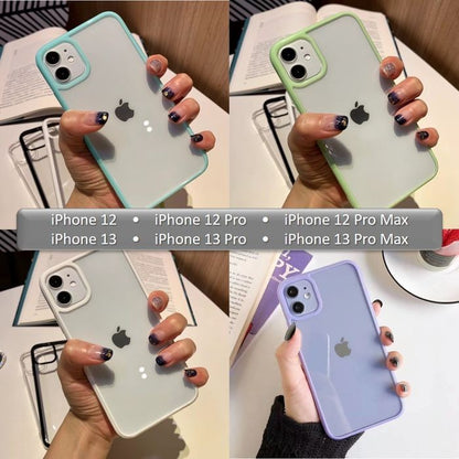 iPhone 12 13 iP12 12Pro 12ProMax iP13 13Pro 13ProMax Silicone Case Casing Cover TPU Protection Shockproof Clear Color Apple