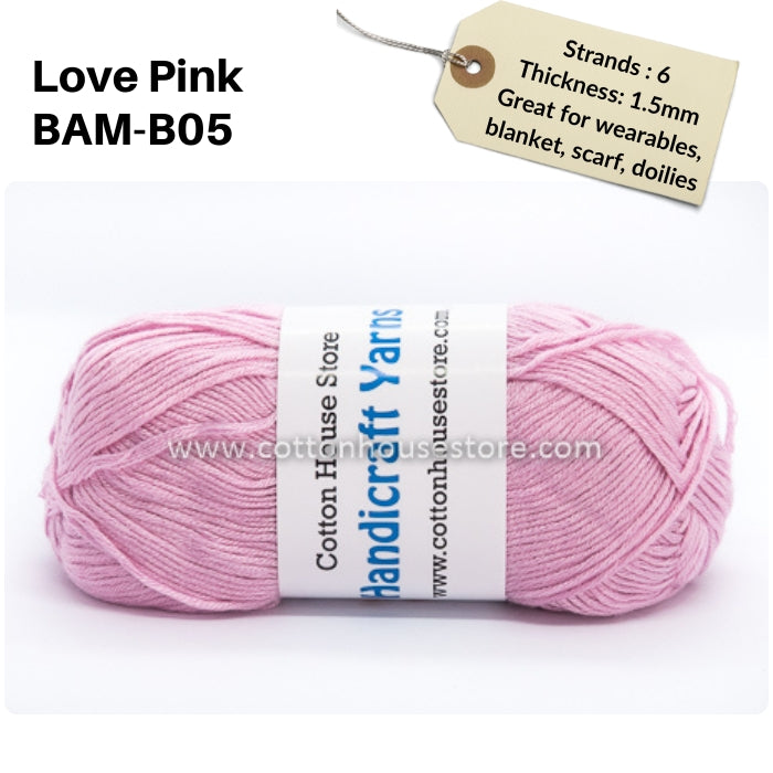 Bamboo 50g 40-50g 6 Strands 1.5mm Halus Nipis Benang Kait Yarn BAM